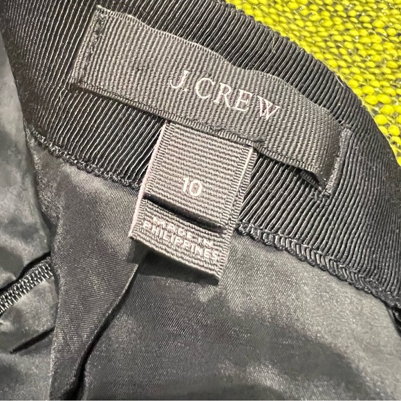 $128 J.CREW SHIRTTAIL MINI SKIRT PIPED TWEED Green & Black RETRO Size 10 - Picture 5 of 9